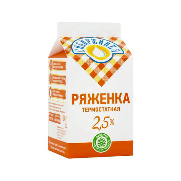 

Ряженка Сибиржинка БЗМЖ 2,5% 500 мл