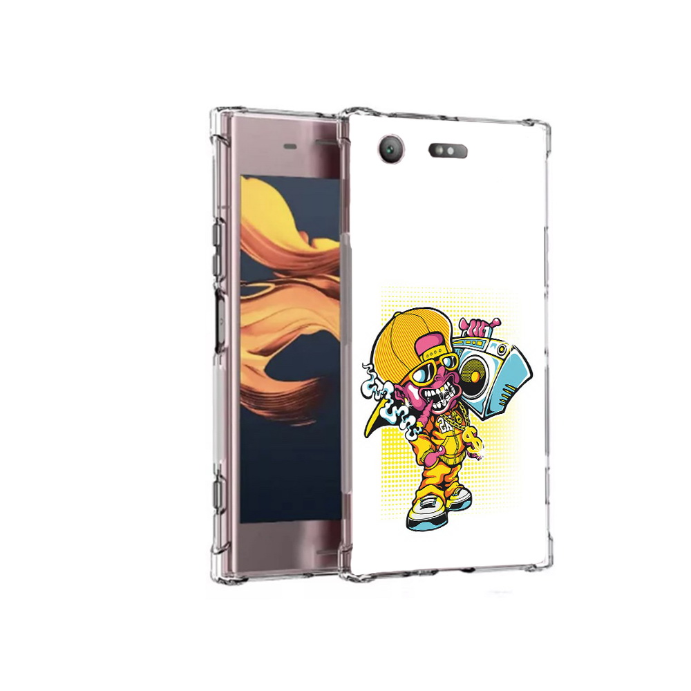 

Чехол MyPads Tocco для Sony Xperia XZ1 Compact нарисованный парень с колонкой, Прозрачный, Tocco