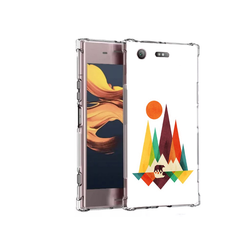 

Чехол MyPads Tocco для Sony Xperia XZ1 Compact нарисованные горы с медведем, Прозрачный, Tocco