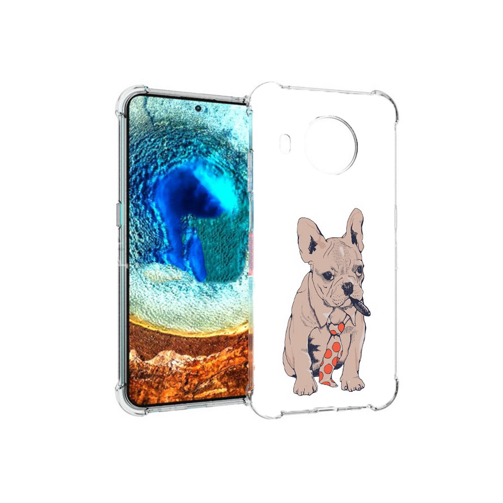 

Чехол MyPads Tocco для Nokia X20 бульдог с сигарой (PT159436.101.250), Прозрачный, Tocco