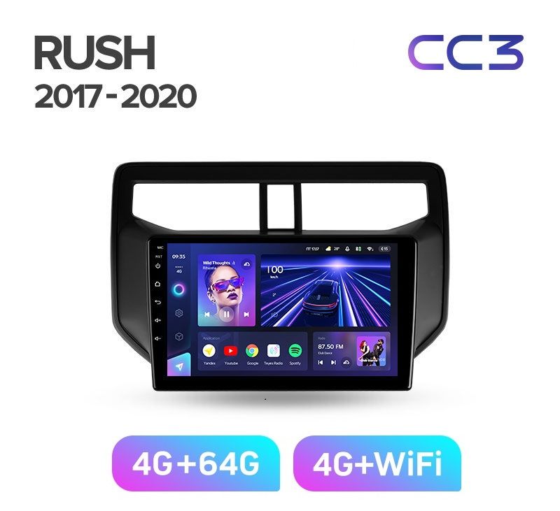Магнитола TEYES TOYOTA RUSH 2017-2020 г CC3 464ГБ 3589000₽