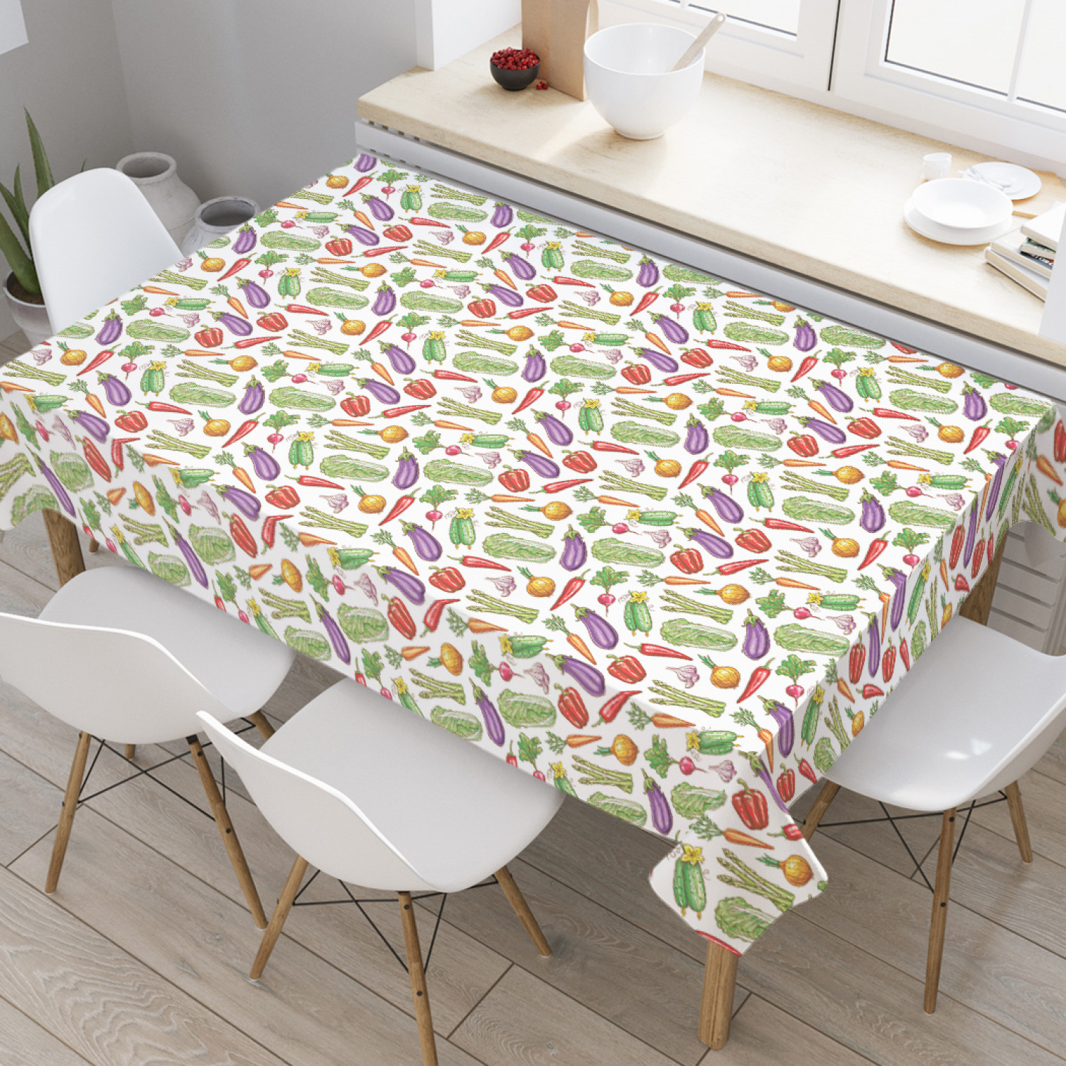 

Скатерть прямоугольная JoyArty "Мечта вегетарианца" из оксфорда, 180x145 см, Зеленый, Мечта вегетарианца