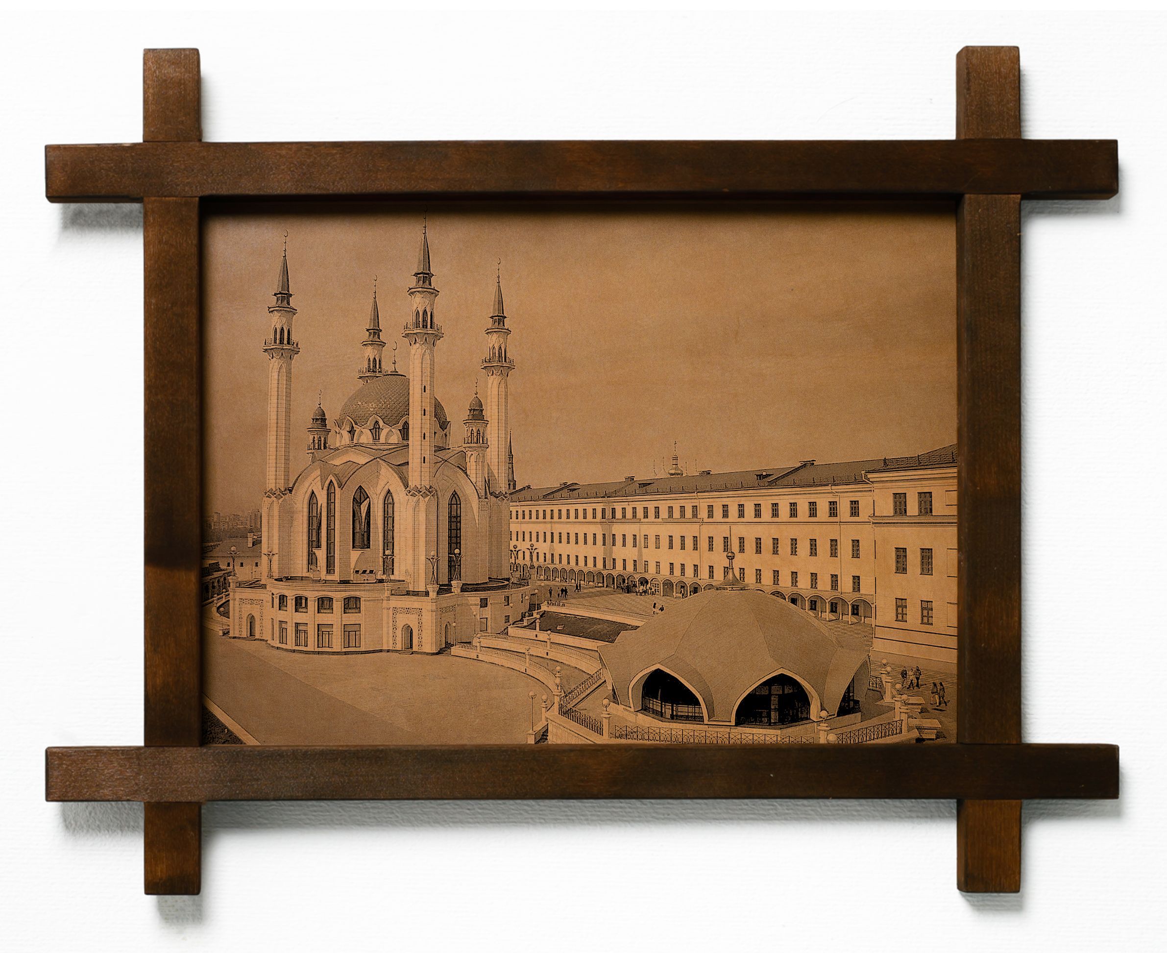 

Картина BoomGift Казанский Кремль гравировка на натуральной коже, 122