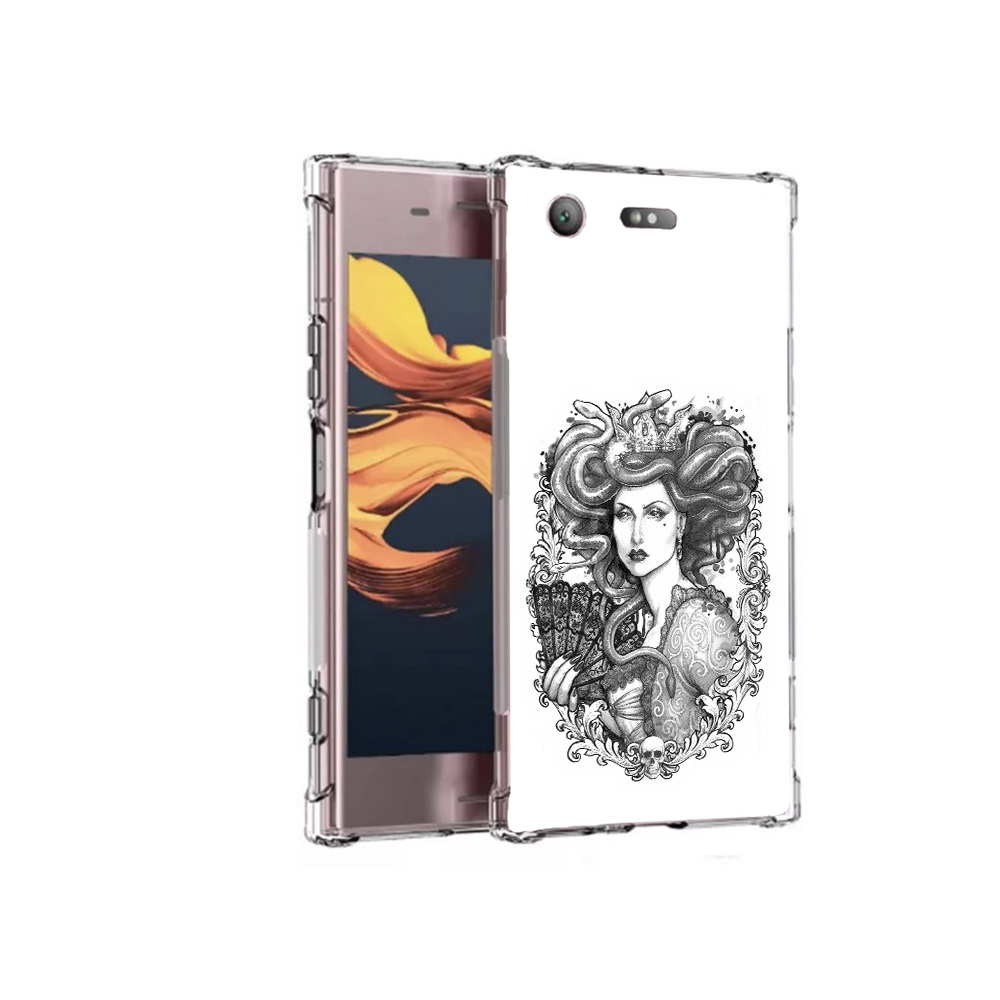 

Чехол MyPads Tocco для Sony Xperia XZ1 Compact медуза черно белый (PT91855.237.472), Прозрачный, Tocco