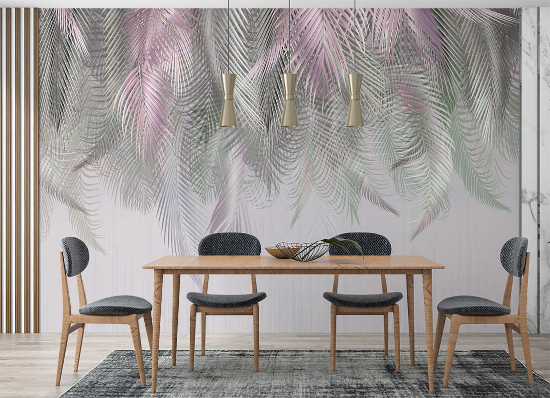 

Фотообои на стену флизелиновые MOBI DECOR "Пальмовые листья №6" в спальню, в гостиную или, Разноцветный, Пальмовые листья - флизелин