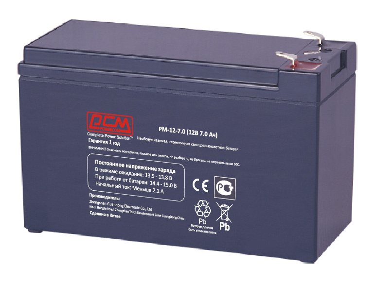 Аккумулятор для ИБП Powercom SRT-3000A LCD 7 А/ч 12 В