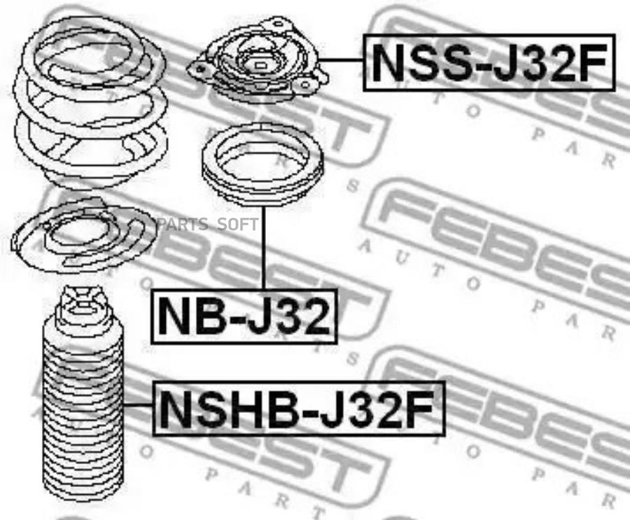 

Опорный подшипник переднего амортизатора febest nb-j32