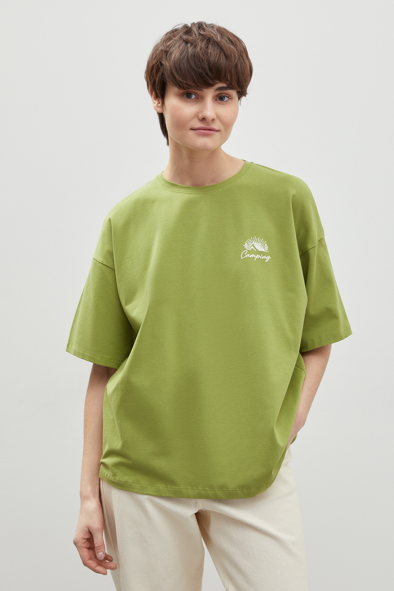 

Футболка женская Finn Flare FBD110208 зеленая 2XL, Зеленый, FBD110208