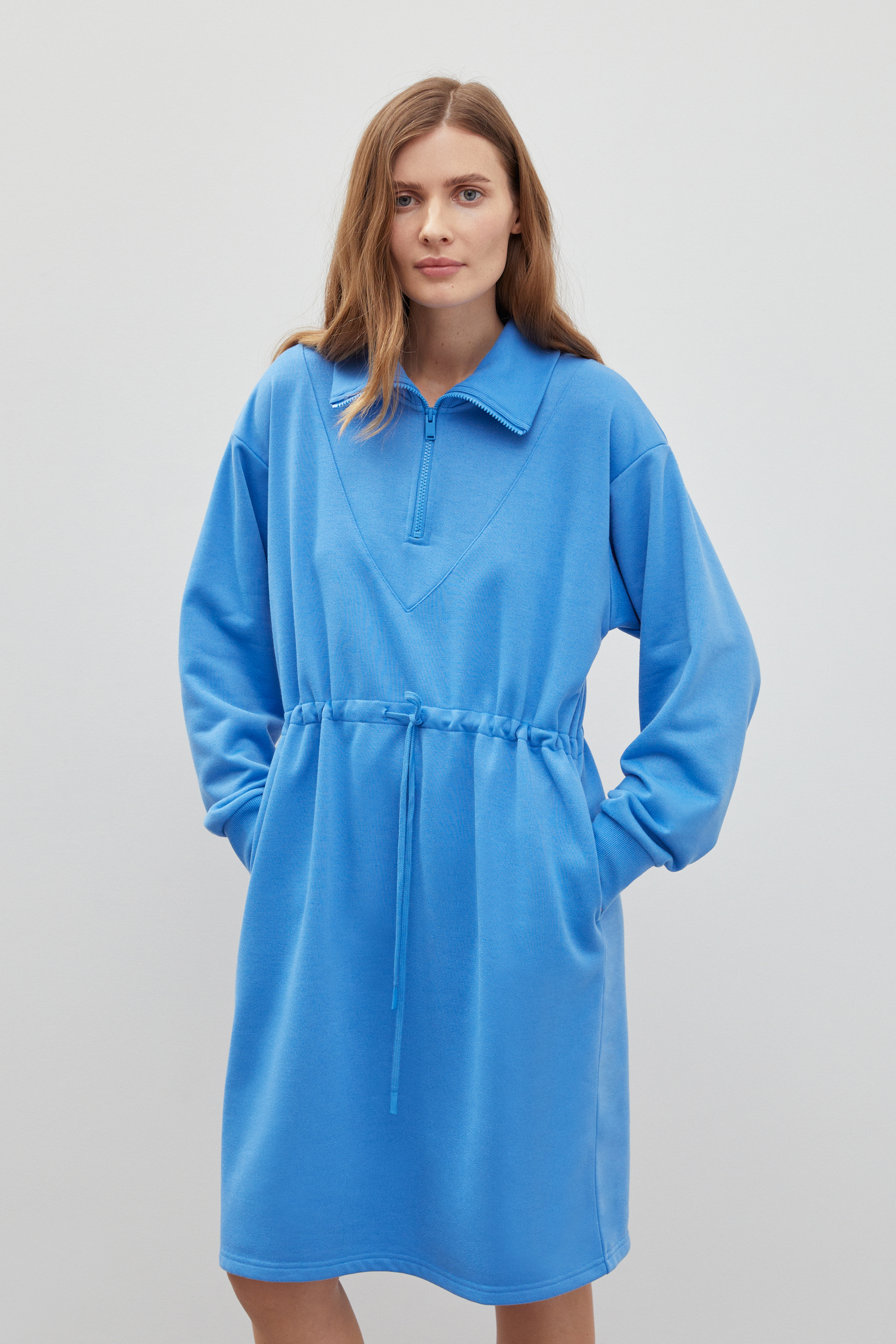 Платье женское Finn Flare FBD110188 голубое XL