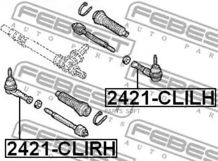 

Наконечник рулевой левый (renault clio ii 19982005) febest 2421-clilh