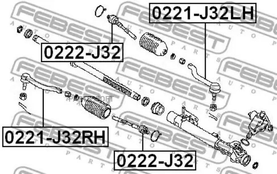 

Наконечник рулевой r febest 0221-j32rh