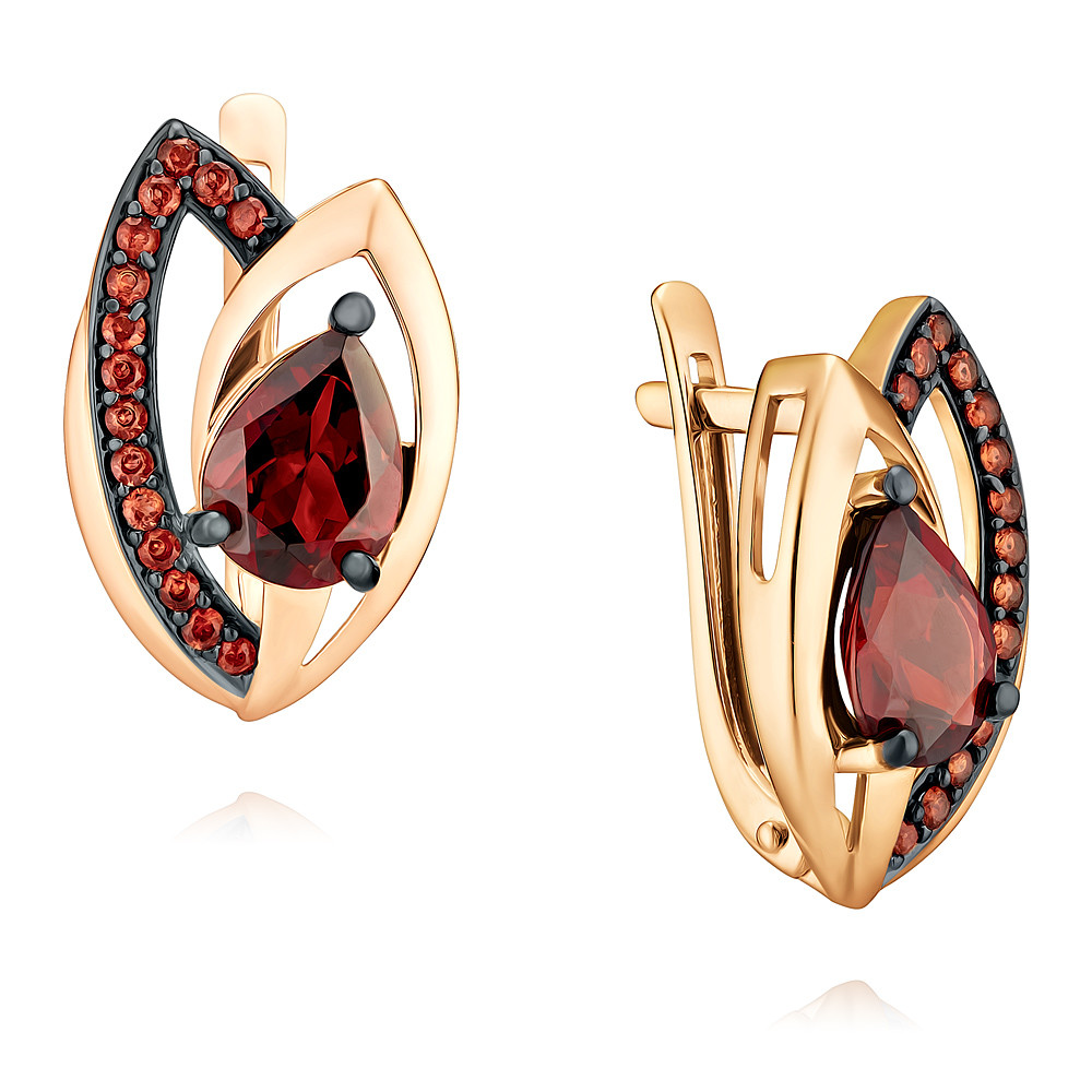 

Серьги из красного золота с гранатом ADAMAS 2417936-А500Ч-655, 2417936-А500Ч-655