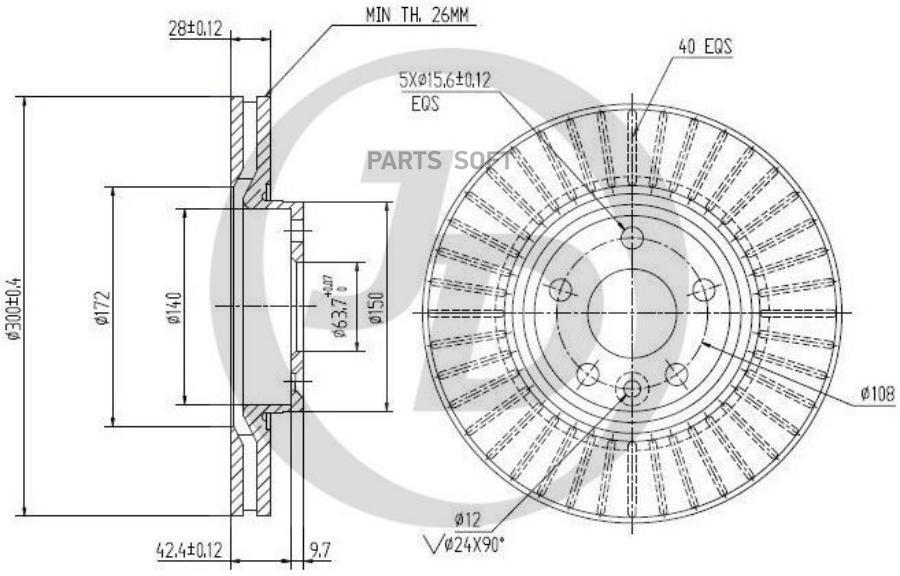 

Тормозный колодки JUST DRIVE передний 300x28 мм 5 отвестий JBD0048