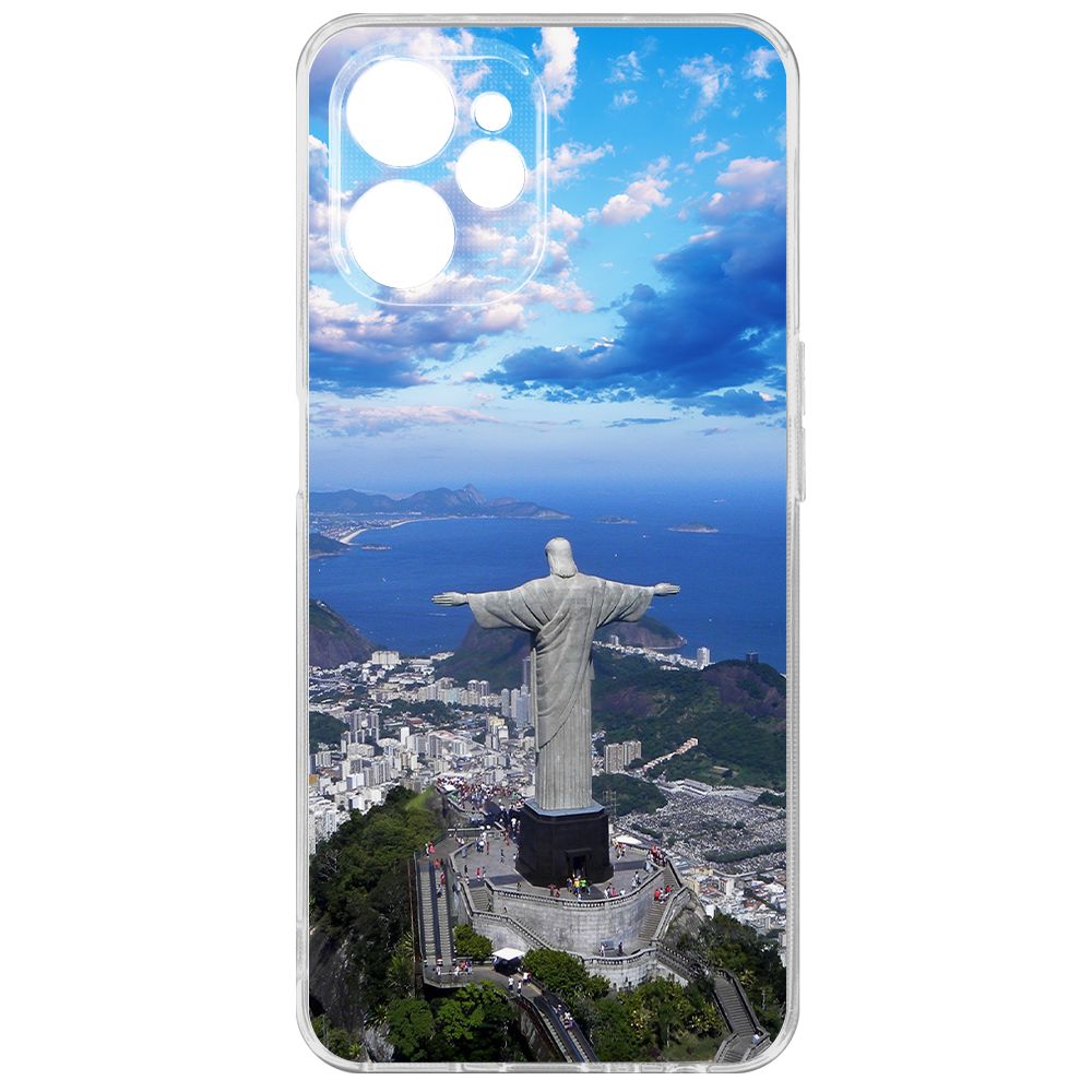 Чехол-накладка Krutoff Clear Case Бразилия, Статуя Христа для Realme 9i 5G