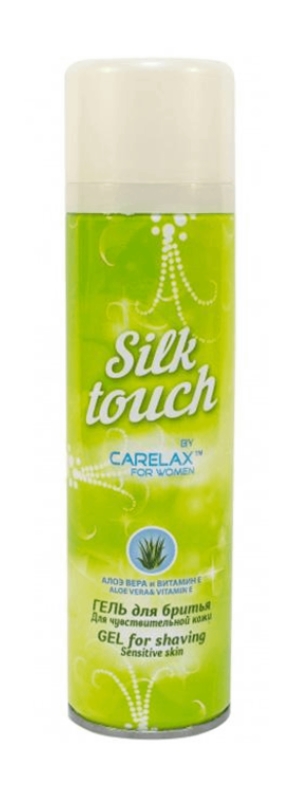 фото Женский гель для бритья carelax silk touch для чувствительной кожи алоэ вера 200мл