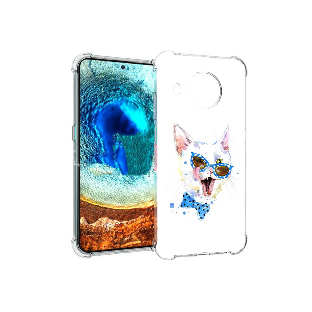

Чехол MyPads Tocco для Nokia X20 белый кот (PT159436.101.229), Прозрачный, Tocco