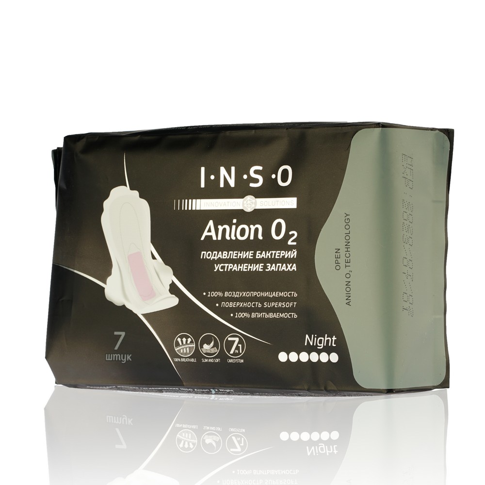 фото Прокладки с анионовым слоем inso anion o2 night 7шт