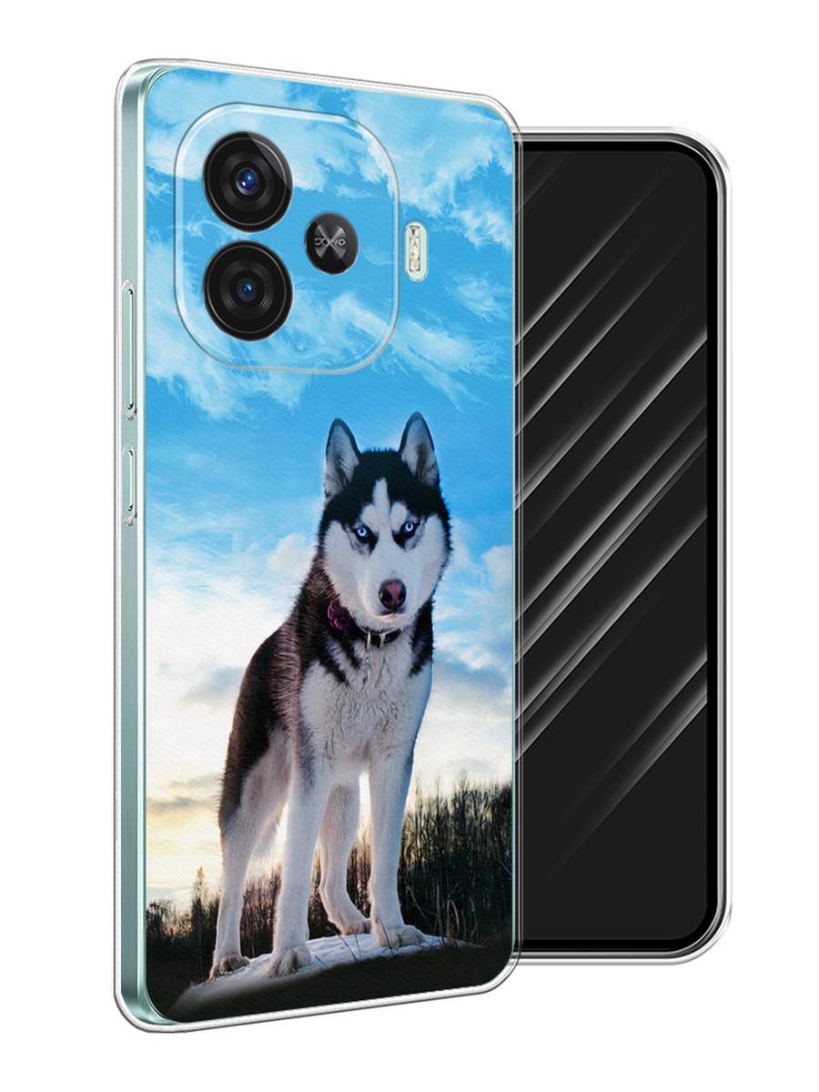 

Чехол Awog на Vivo iQOO Z9 "Хаски 3", Белый;черный;голубой, 2612150-1