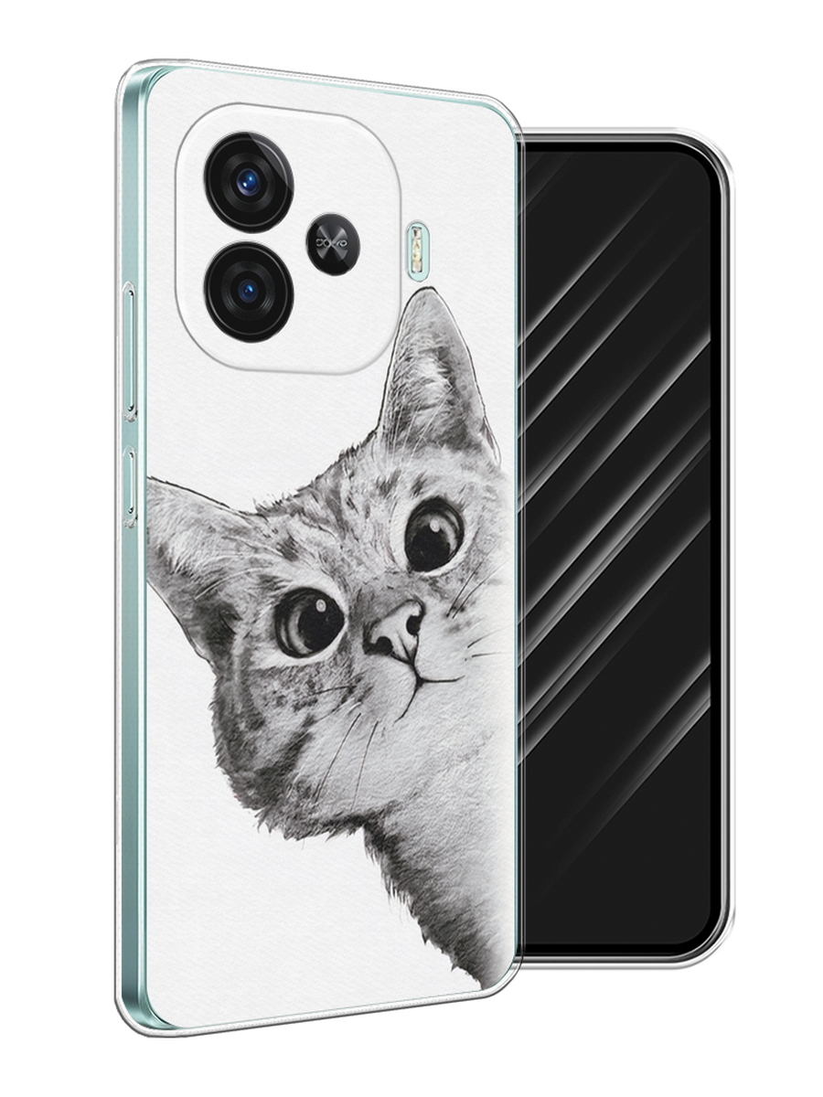 

Чехол Awog на Vivo iQOO Z9 "Кот рисунок черно-белый", Черный, 2612150-1