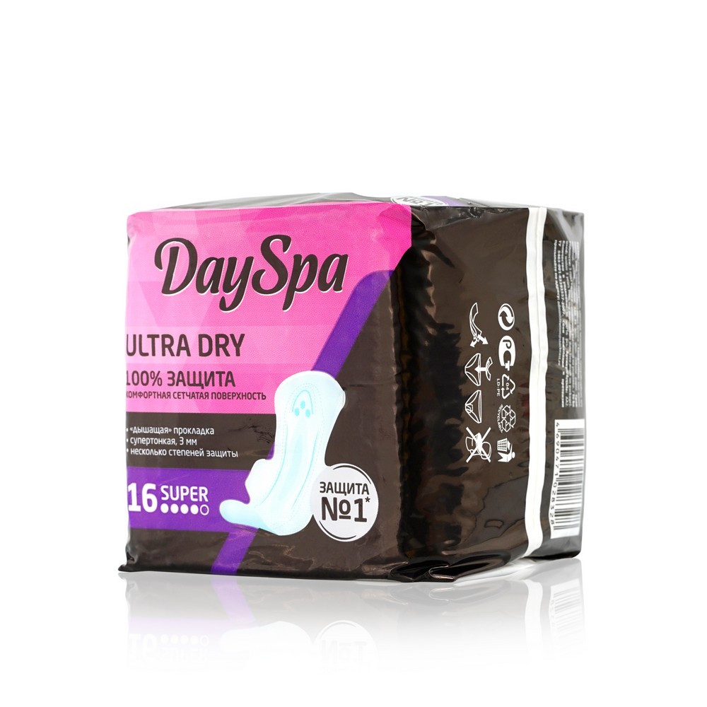 фото Женские гигиенические прокладки day spa ultra super plus 16шт