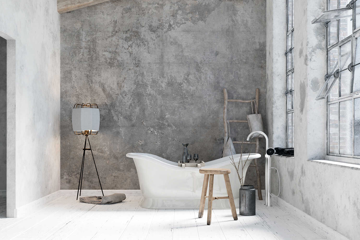 

Фотообои на стену флизелиновые MOBI DECOR "Лофт Бетон №4" в спальню или в гостиную или на, Серый, Лофт Бетон - флизелин
