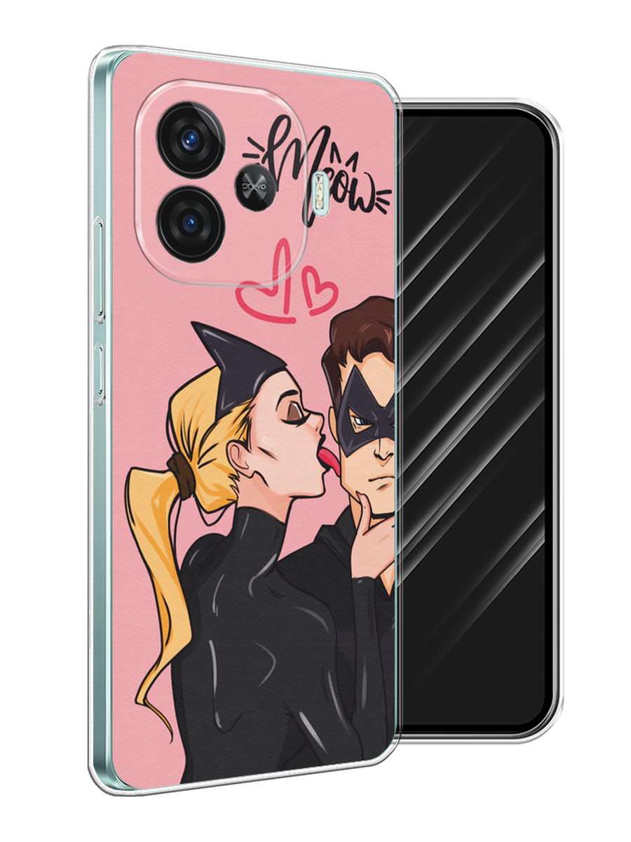 

Чехол Awog на Vivo iQOO Z9 "Kiss of Cat Woman", Розовый;черный;бежевый, 2612150-1