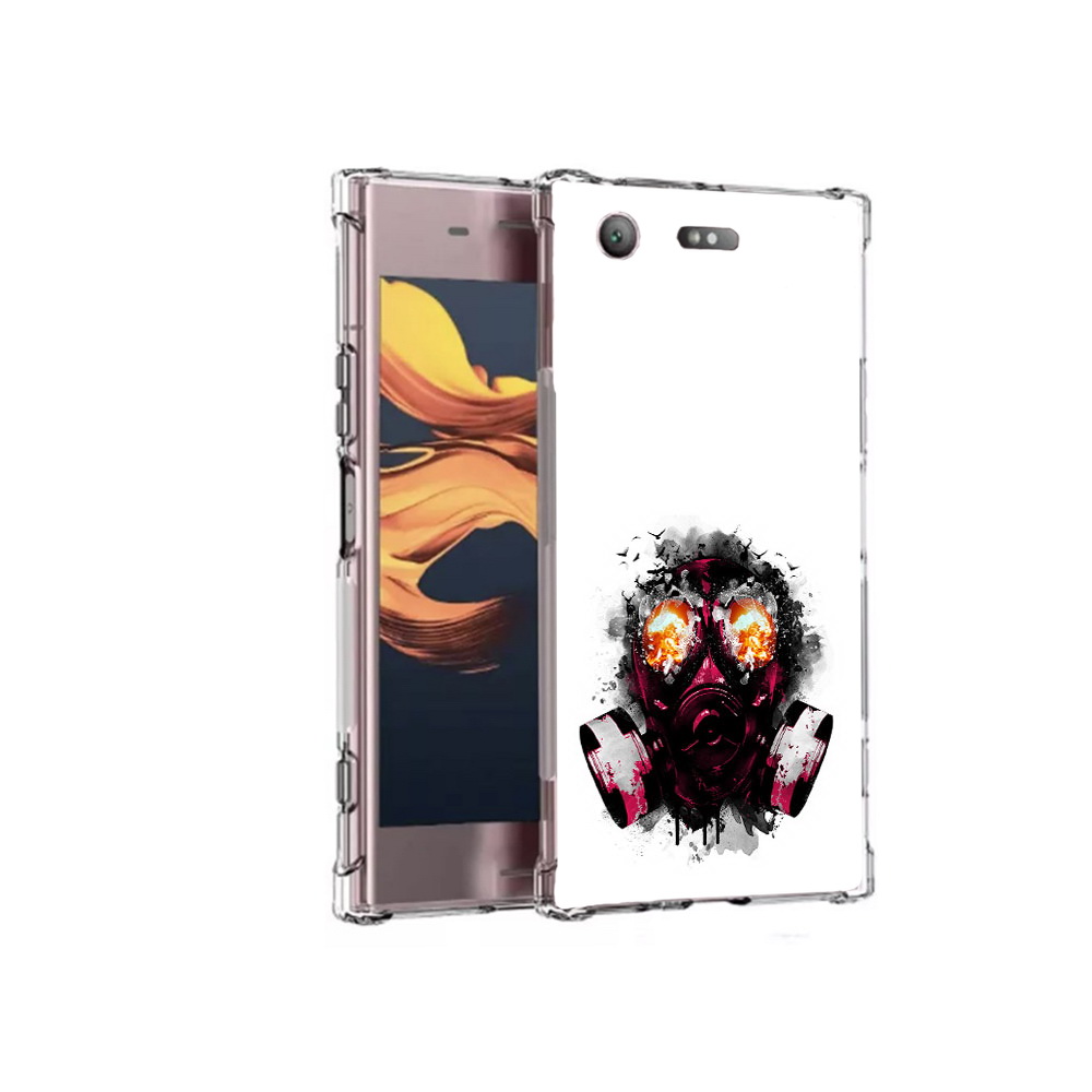 

Чехол MyPads Tocco для Sony Xperia XZ1 Compact красный противогаз (PT91855.237.412), Прозрачный, Tocco