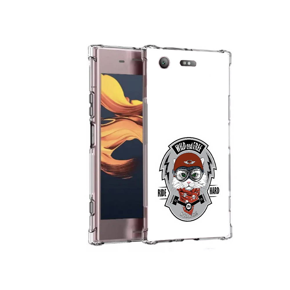 

Чехол MyPads Tocco для Sony Xperia XZ1 Compact кошка в шлеме (PT91855.237.404), Прозрачный, Tocco