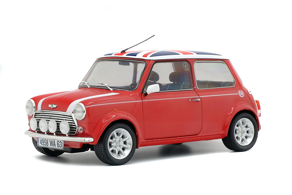 

Модель коллекционная SOLIDO Mini cooper 1.3I sport pack with union jack 1997 red white, Красный