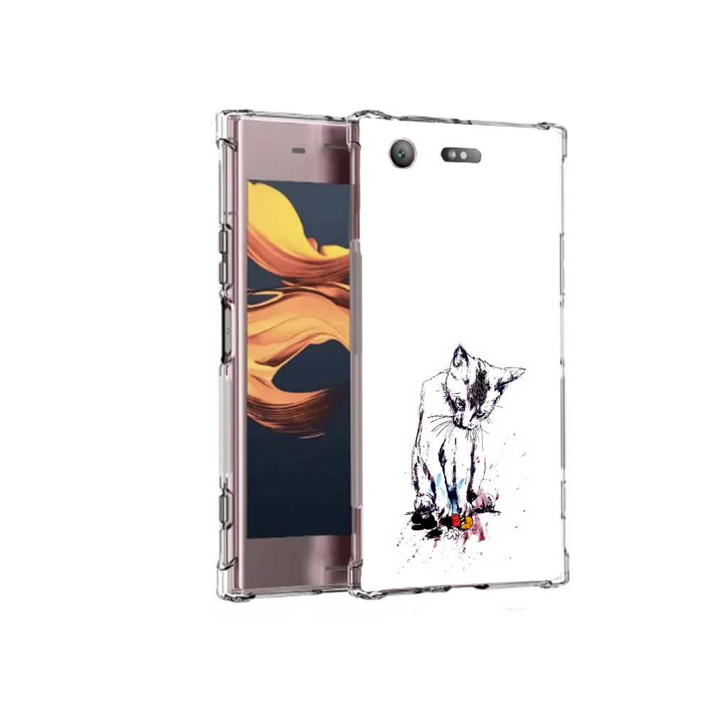 

Чехол MyPads Tocco для Sony Xperia XZ1 Compact кот и микки (PT91855.237.399), Прозрачный, Tocco