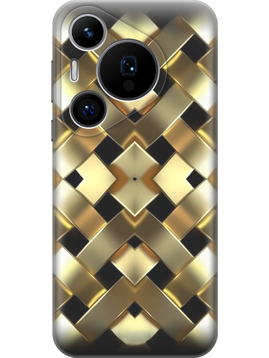 

Силиконовый чехол на Huawei Pura 70 Pro / 70 Pro+ с принтом "Плетение золота", Прозрачный;золотистый;черный, 782625231
