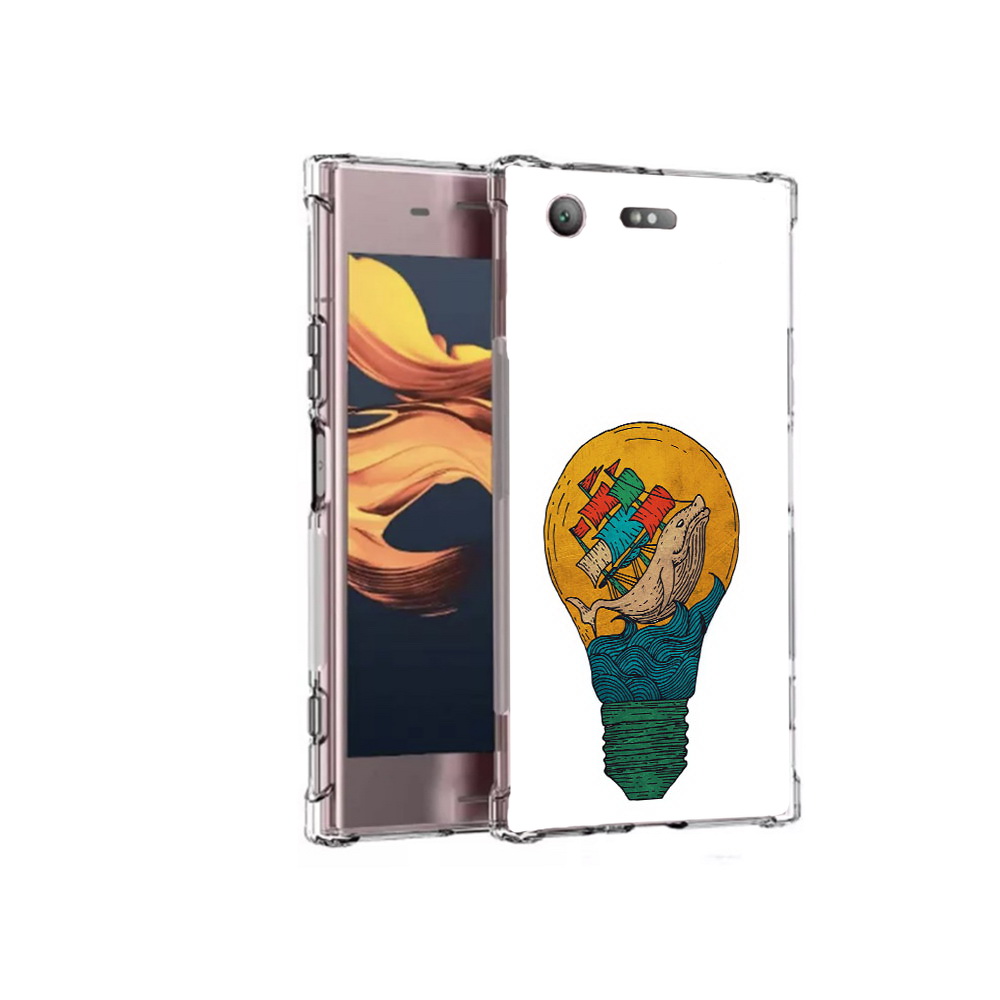

Чехол MyPads Tocco для Sony Xperia XZ1 Compact кит в лампочке с парусами (PT91855.237.387), Прозрачный, Tocco