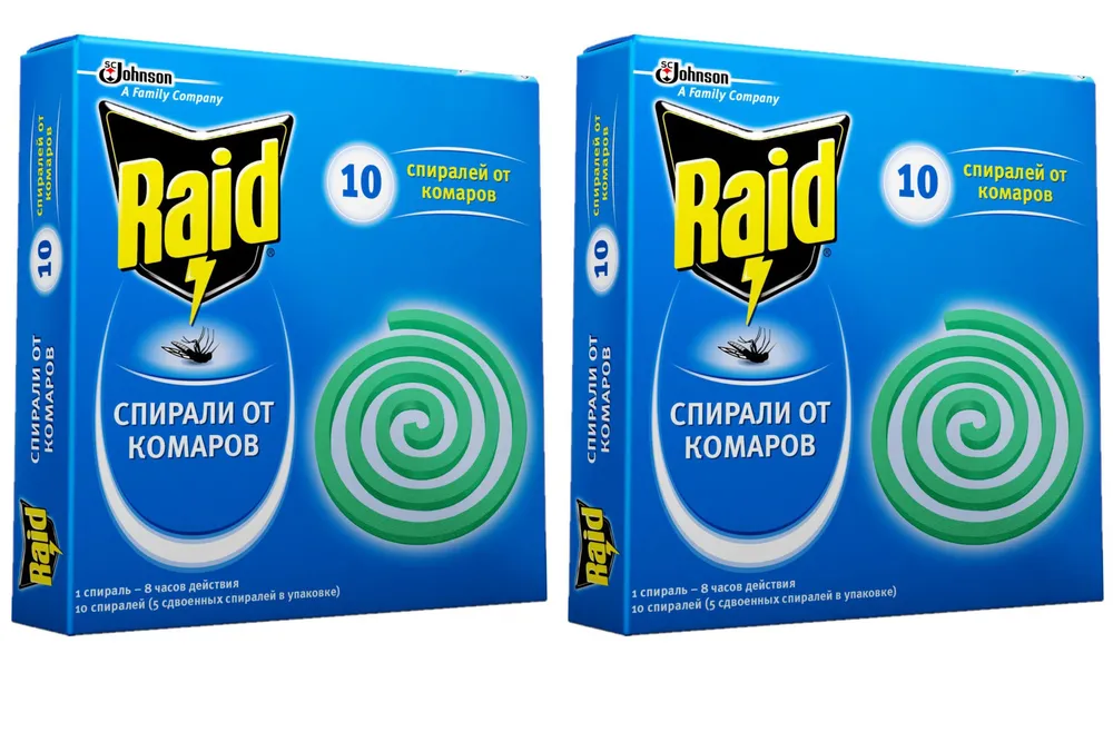 

Спирали от комаров Raid GRS12893s02 10 шт 2 уп