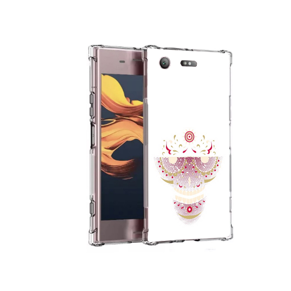 

Чехол MyPads Tocco для Sony Xperia XZ1 Compact карнавальный скелет абстракция, Прозрачный, Tocco