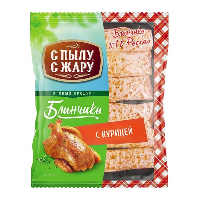 

Блинчики С пылу с жару с жареной курицей замороженные 280 г