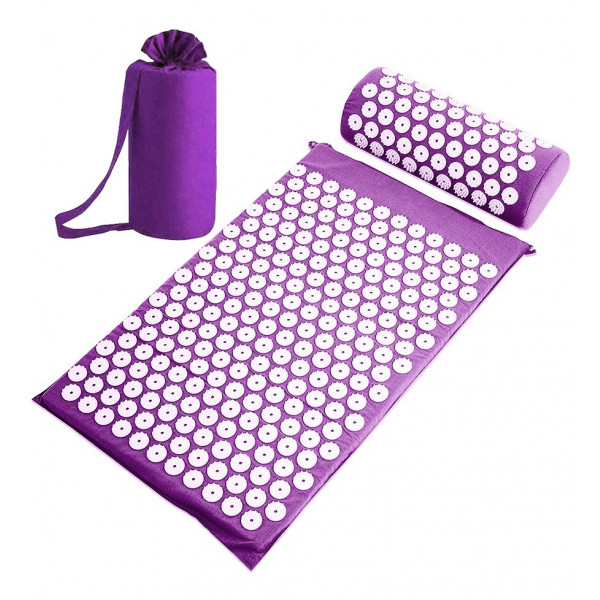 Набор: коврик и валик для акупунктуры CleverCare, цвет фиолетовый