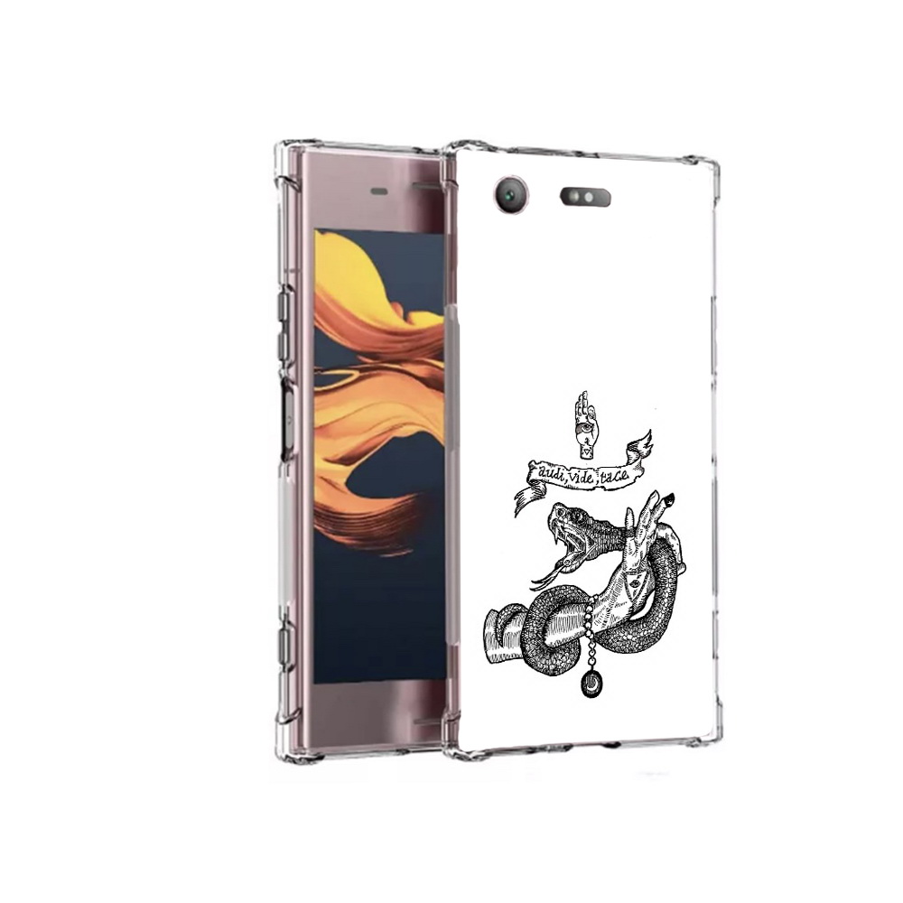 

Чехол MyPads Tocco для Sony Xperia XZ1 Compact змея на руке рисунок (PT91855.237.366), Прозрачный, Tocco