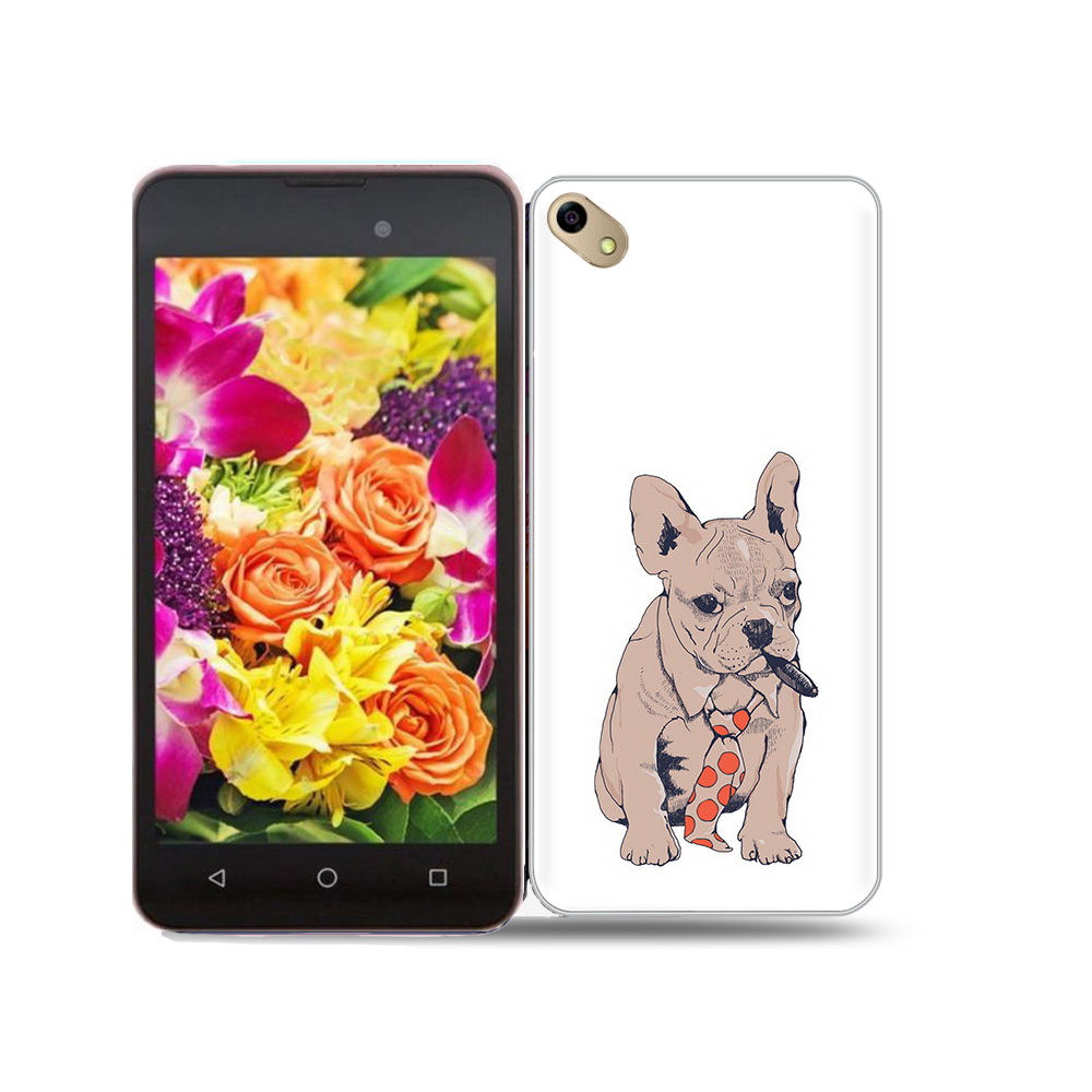 

Чехол MyPads Tocco для BQ 5035 бульдог с сигарой, Прозрачный, Tocco