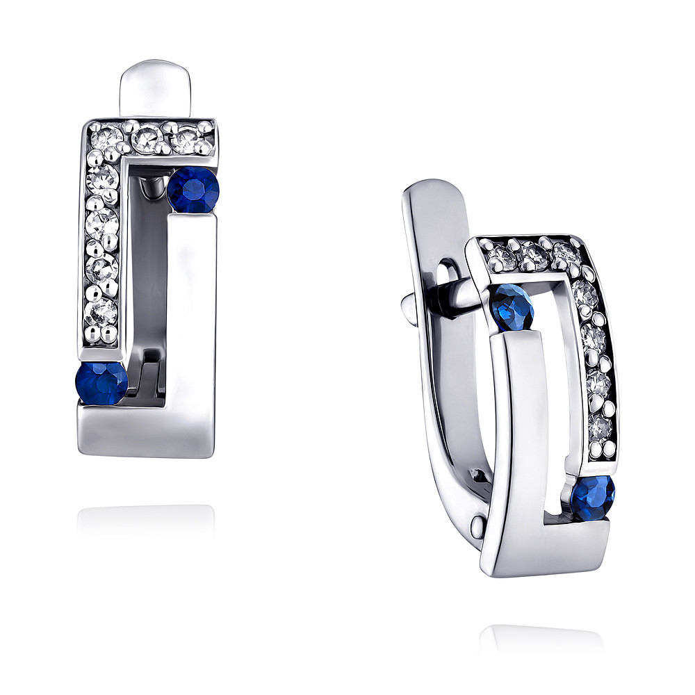 

Серьги из белого золота с сапфиром/бриллиантом ADAMAS 2424021-А51Д-432, 2424021-А51Д-432