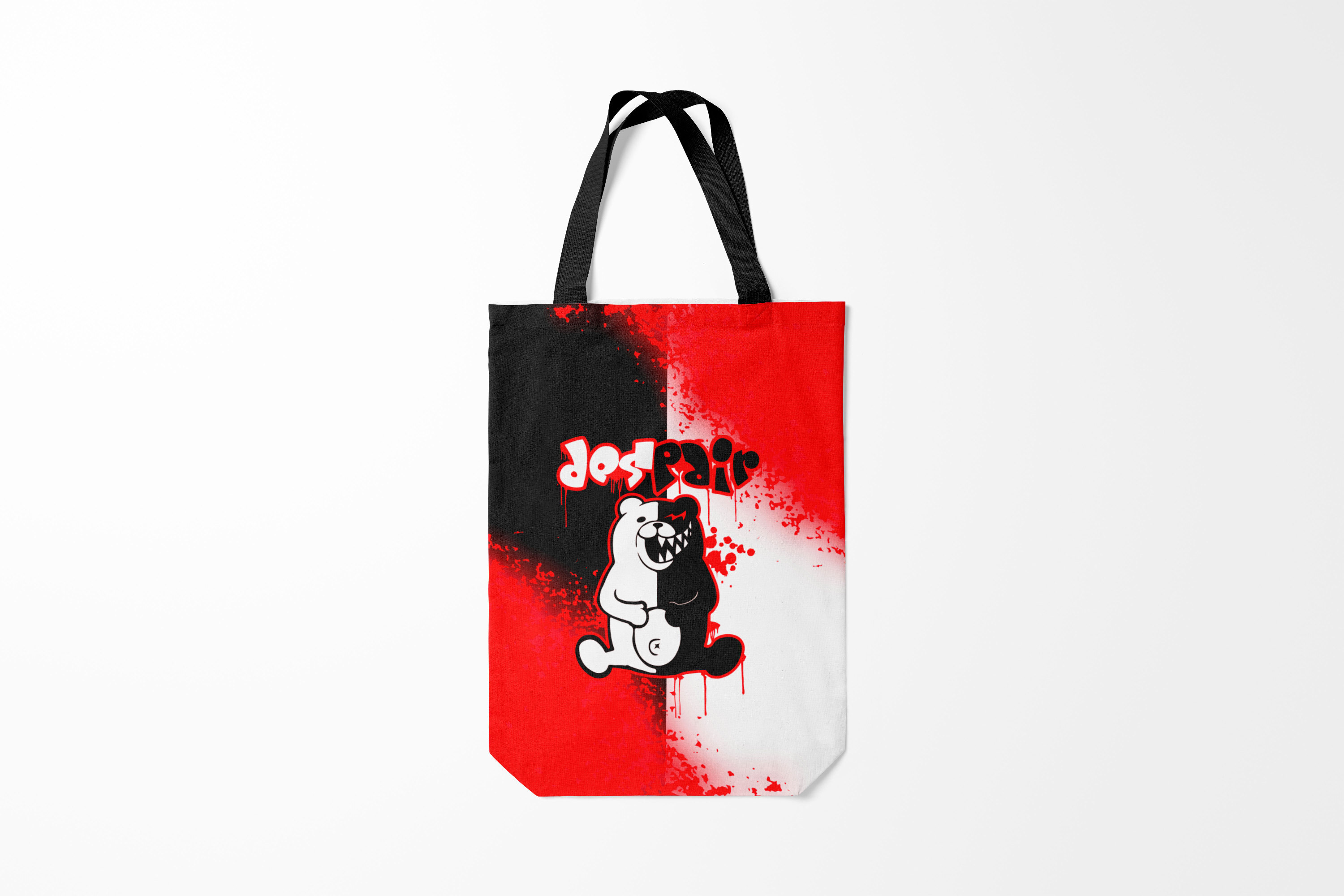 

Сумка шoппер унисекс Burnettie Danganronpa monokuma хохочет, черный, Danganronpa monokuma хохочет