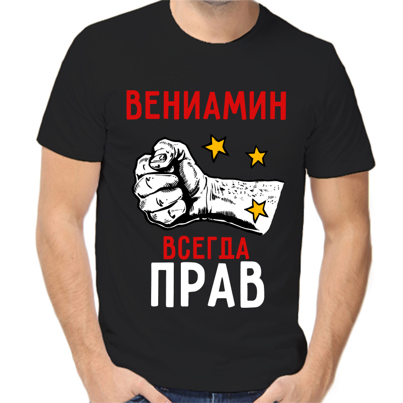 

Футболка мужская черная 52 р-р вениамин всегда прав 2, Черный, fm_veniamin_vsegda_prav_2