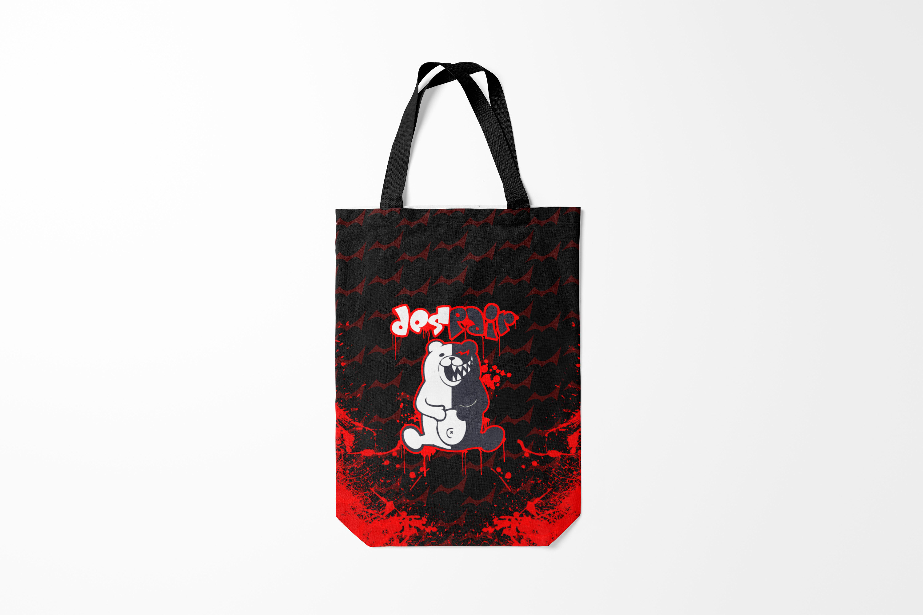 

Сумка шoппер унисекс Burnettie Danganronpa MONOKUMA краснобелые брызги, черный, Danganronpa MONOKUMA краснобелые брызги