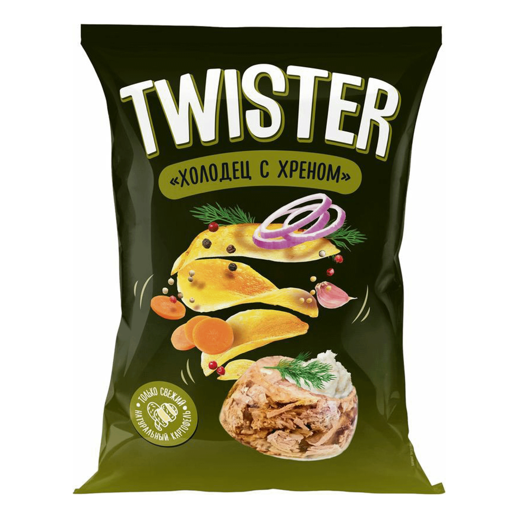 Чипсы картофельные Twister со вкусом холодца и хрена 150 г