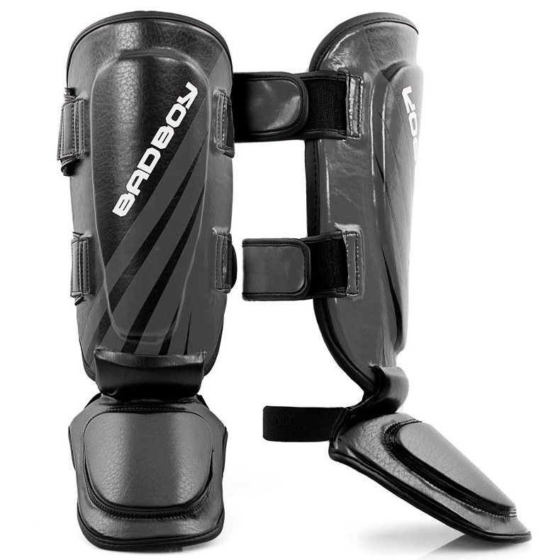 фото Щитки bad boy training series impact thai shin guards-black/yellow l/xl