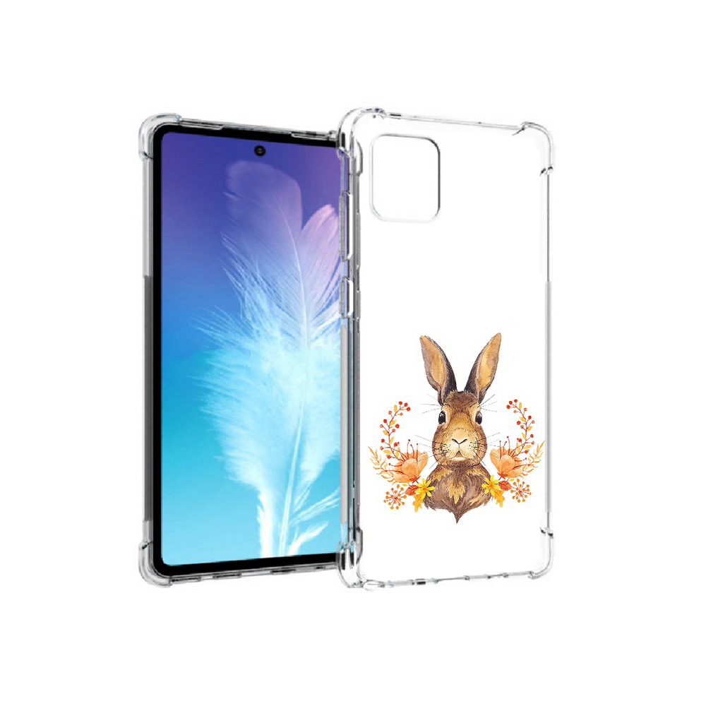 

Чехол MyPads Tocco для Samsung Galaxy Note 10 Lite зайка в цветах (PT142413.491.349), Прозрачный, Tocco