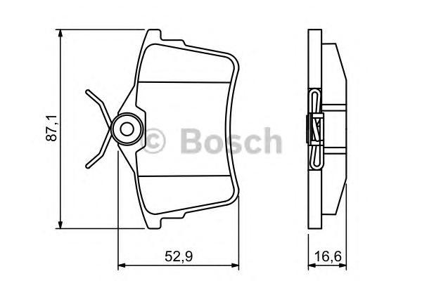 Тормозные колодки Bosch задние дисковые для Citroen Berlingo/Peugeot 308 2008- 986494304 100056960771