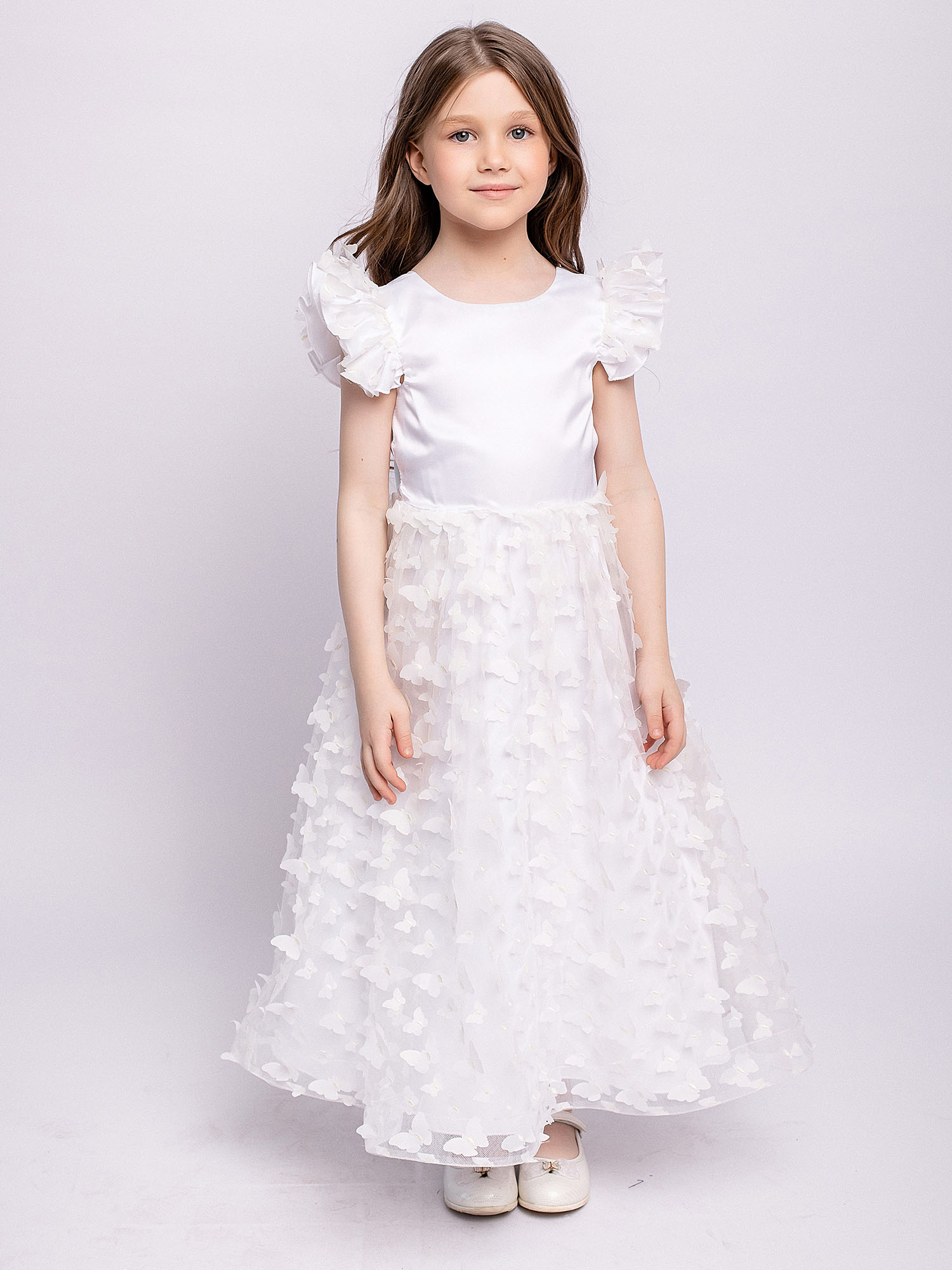 Платье детское Batik 029 п23-01, белый, 128