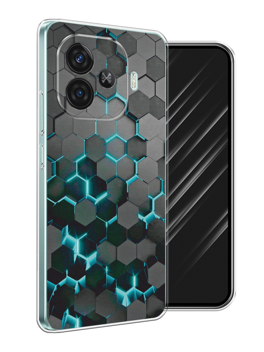 

Чехол Awog на Vivo iQOO Z9 "Соты бирюзовые", Черный;бирюзовый;синий, 2612150-1