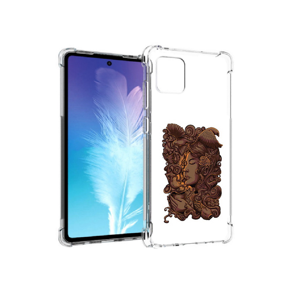 

Чехол MyPads Tocco для Samsung Galaxy Note 10 Lite девушка с длинными волосами абстракция, Прозрачный, Tocco