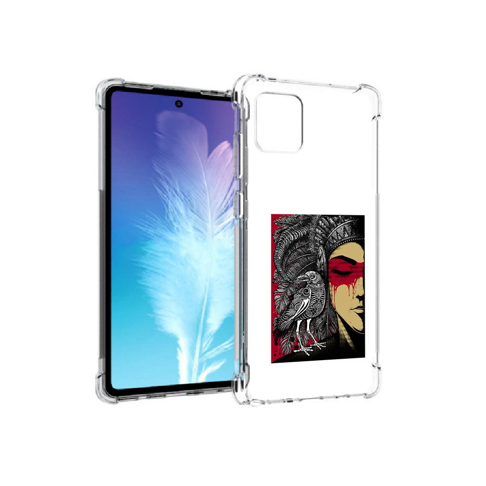 

Чехол MyPads Tocco для Samsung Galaxy Note 10 Lite девушка с вороном в абстракции, Прозрачный, Tocco
